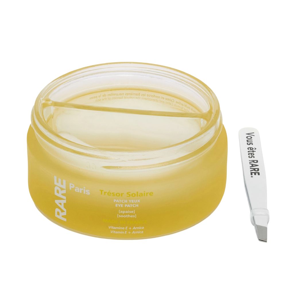 RARE PARIS Tresor Solaire Soothing Eye Patche 30 пар - Заспокійливі патчі для контуру очей з вітаміном Е та екстрактом арніки - фото №1
